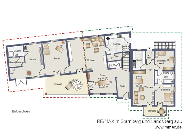 Grundriss EG Bauernhaus Starnberg / Hanfeld