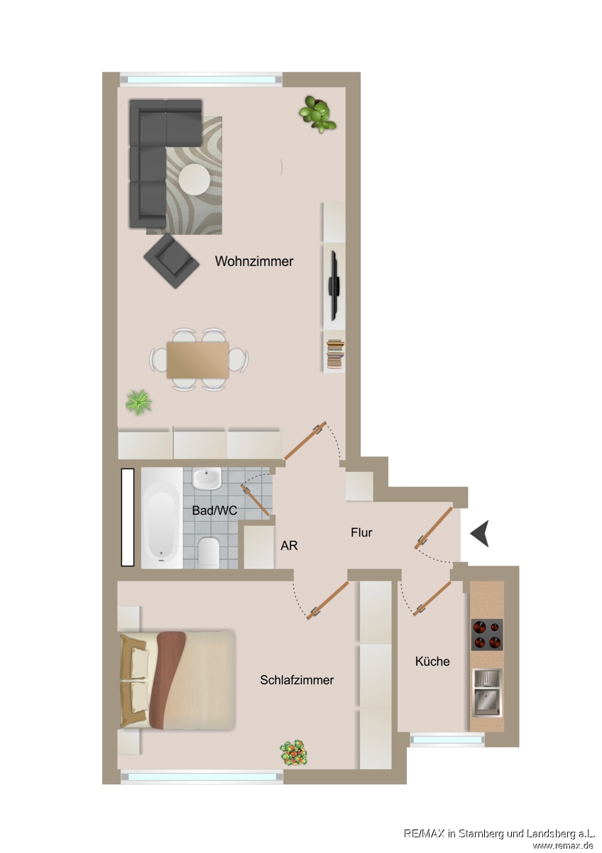 Grundriss Skizze Etagenwohnung M�nchen