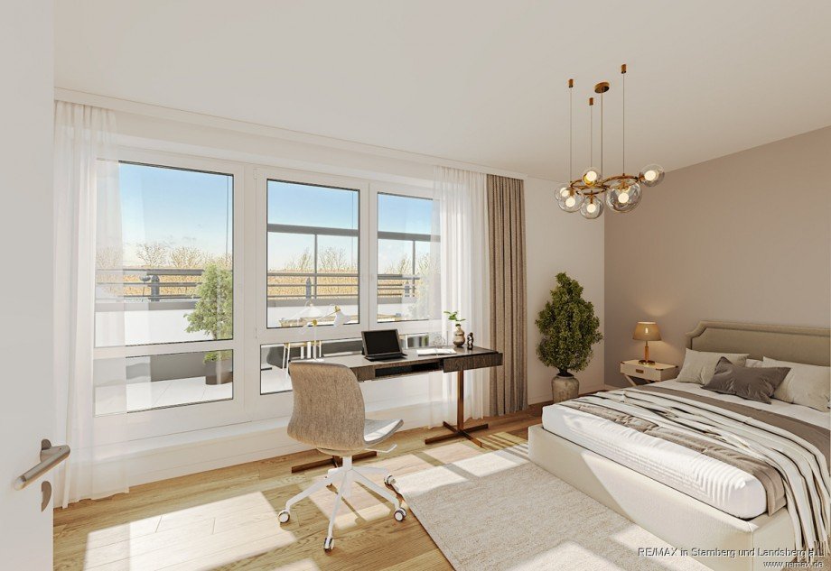 Schlafen - Wohnbeispiel Dachgeschosswohnung M�nchen